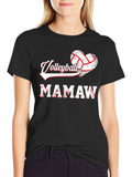 Volleyball Mamaw Heart Graphic Tee