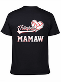 Volleyball Mamaw Heart Graphic Tee