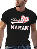Volleyball Mamaw Heart Graphic Tee