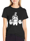 Gym Bodybuilder T-Shirt Black Cotton Fitness Tee