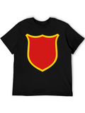 Red & Gold Shield Emblem Black T-Shirt