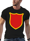Red & Gold Shield Emblem Black T-Shirt