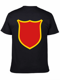 Red & Gold Shield Emblem Black T-Shirt