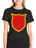 Red & Gold Shield Emblem Black T-Shirt