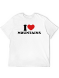 I Heart Mountains Black Graphic T-Shirt