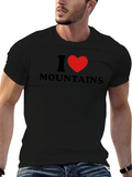 I Heart Mountains Black Graphic T-Shirt