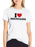 I Heart Mountains Black Graphic T-Shirt