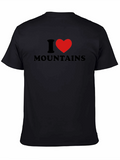 I Heart Mountains Black Graphic T-Shirt