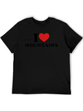 I Heart Mountains Black Graphic T-Shirt
