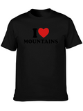 I Heart Mountains Black Graphic T-Shirt