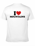 I Heart Mountains Black Graphic T-Shirt