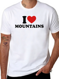 I Heart Mountains Black Graphic T-Shirt