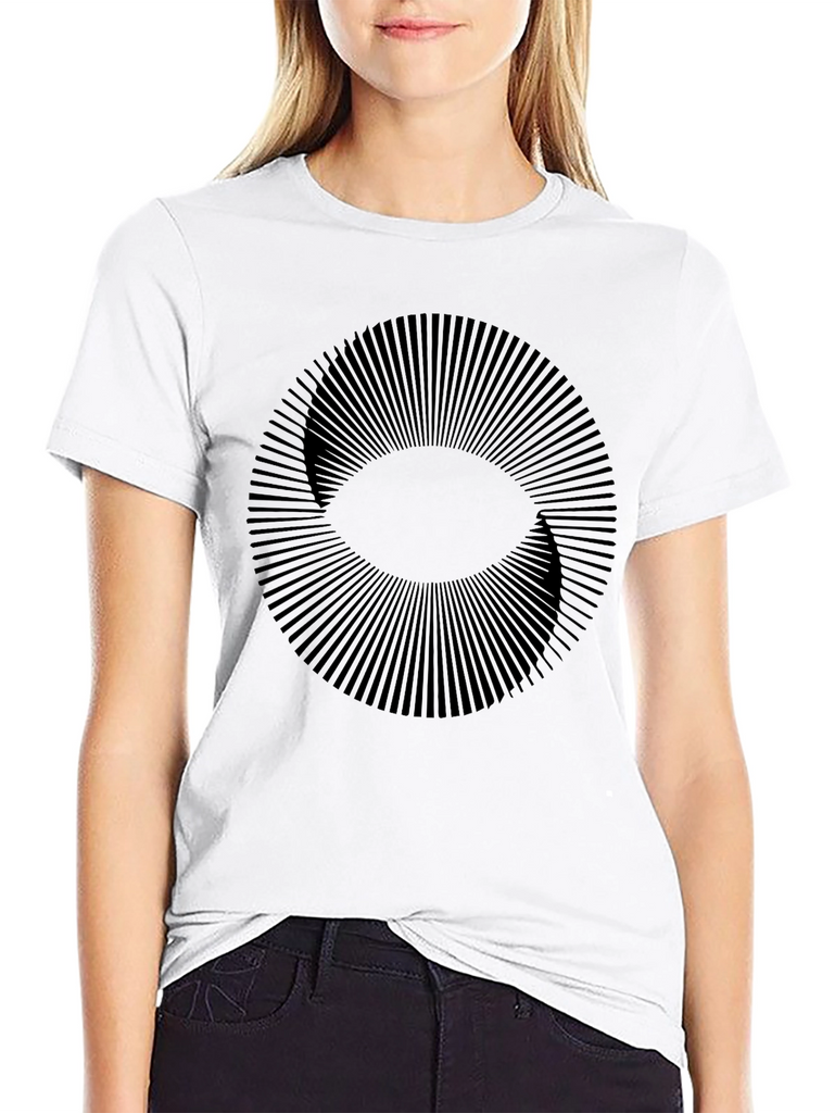 Optical Illusion Graphic T-Shirt - Black