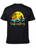 Surfcasting T-Shirt: Fishing Sunset Scene