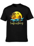 Surfcasting T-Shirt: Fishing Sunset Scene