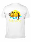 Surfcasting T-Shirt: Fishing Sunset Scene