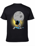 Astronaut Lifting Moon Graphic T-Shirt