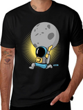 Astronaut Lifting Moon Graphic T-Shirt