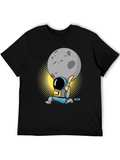 Astronaut Lifting Moon Graphic T-Shirt