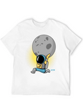 Astronaut Lifting Moon Graphic T-Shirt