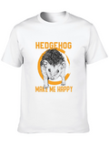 Hedgehog Make Me Happy Black Graphic Tee