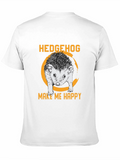 Hedgehog Make Me Happy Black Graphic Tee