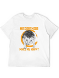 Hedgehog Make Me Happy Black Graphic Tee