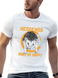 Hedgehog Make Me Happy Black Graphic Tee