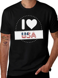 I Heart USA Patriotic Graphic T-Shirt