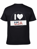 I Heart USA Patriotic Graphic T-Shirt