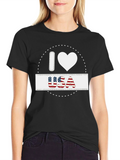 I Heart USA Patriotic Graphic T-Shirt