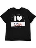 I Heart USA Patriotic Graphic T-Shirt