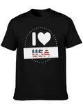 I Heart USA Patriotic Graphic T-Shirt