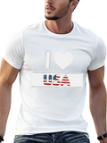 I Heart USA Patriotic Graphic T-Shirt