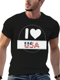 I Heart USA Patriotic Graphic T-Shirt