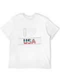 I Heart USA Patriotic Graphic T-Shirt