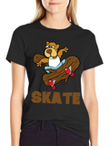 Skateboarding Beaver T-Shirt - Fun Graphic Tee