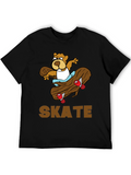 Skateboarding Beaver T-Shirt - Fun Graphic Tee