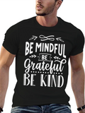 Be Mindful Grateful Kind Black Graphic Tee