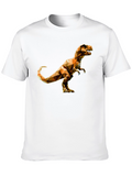 Geometric Dinosaur Graphic T-Shirt - Black