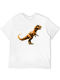 Geometric Dinosaur Graphic T-Shirt - Black