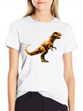 Geometric Dinosaur Graphic T-Shirt - Black