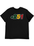 +251 Ethiopia Country Code Black T-Shirt