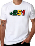 +251 Ethiopia Country Code Black T-Shirt