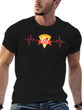 Pizza Heartbeat Graphic T-Shirt - Food Lover Tee