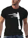 Mens Black T-Shirt with Mascara Brush Graphic