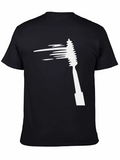 Mens Black T-Shirt with Mascara Brush Graphic