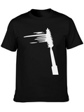 Mens Black T-Shirt with Mascara Brush Graphic