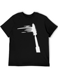 Mens Black T-Shirt with Mascara Brush Graphic