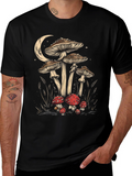 Mushroom Moon Graphic Tee - Black